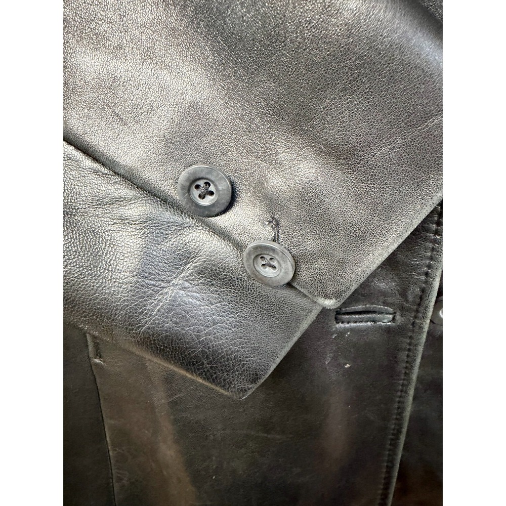 Preston &‎ York Black Lambskin Leather Jacket with Self-Tie Belt Men's Size XL - Picture 3 of 9